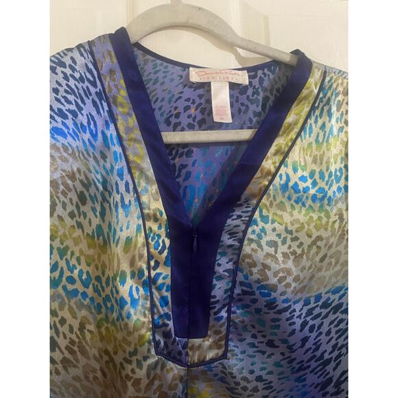 Oscar de la Renta Silk Abstract Animal Print Robe/ MuMu Sz M - Picture 6 of 6